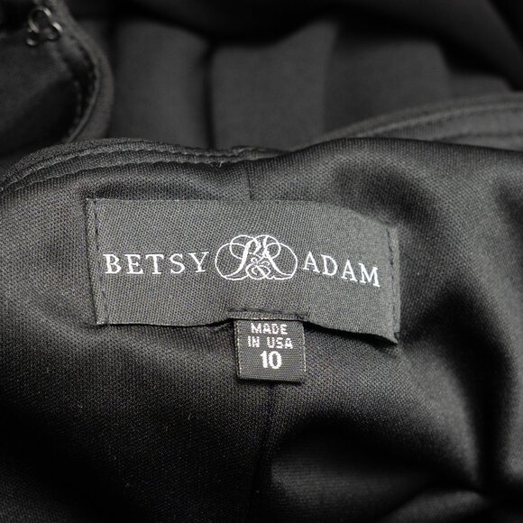 Betsy & Adam - Carmela Long Scuba Crepe Dress With Satin Bow - Picture 4 of 15